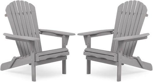 Wood Lounge Patio Chair for Garden Outdoor Wooden Folding Adirondack Chair Set of 2 Solid Cedar Wood Lounge Patio Chair for Garden, Lawn, Backyard,