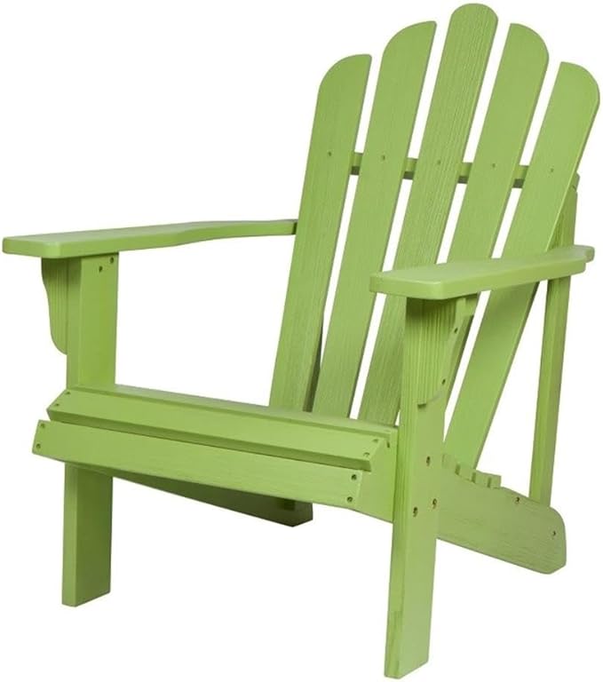 Pemberly Row Adirondack Chair, Cedar Wood, Green Finish, 36" H x 35" W x 26.25" D, Ergonomic Design, Contoured Seat, Wide Arms, Durable Outdoor Patio Porch Chair with Moisture and Decay Resistance