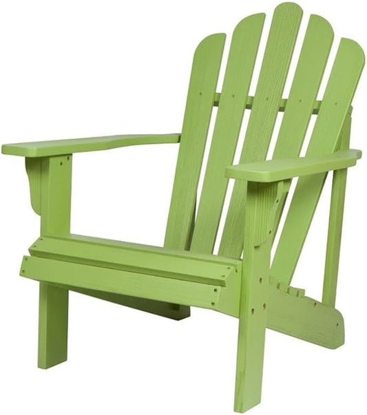 Pemberly Row Adirondack Chair, Cedar Wood, Green Finish, 36" H x 35" W x 26.25" D, Ergonomic Design, Contoured Seat, Wide Arms, Durable Outdoor Patio Porch Chair with Moisture and Decay Resistance