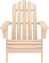 Solid Fir Wood Adirondack Chair Set with Ottoman and Side Table Outdoor Patio Furniture for Garden Balcony Porch - Photo 9