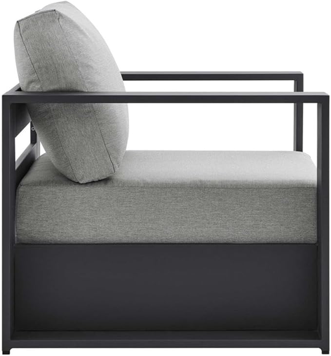 Modway Tahoe Aluminum Outdoor Patio Armchair in Gray Gray