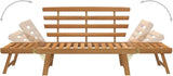 Patio Bench, Bench with Backrest, Garden Bench, Park Bench for Patio, Garden, Yard, Lawn,2-in-1 74.8" Solid Acacia Wood - Photo 9