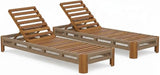 Christopher Knight Home Lamon Acacia Wood Chaise Lounge Chair Outdoor Set of 2, Woven Rope Accents - Photo 6