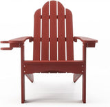 LUE BONA HDPS Adirondack Chairs Set of 6, Fire Pit Outdoor Chair Weather Resistant with Cup Holder - Photo 5