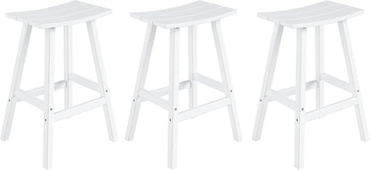 WestinTrends Malibu Malibu 29 Inch High Backless Seat Bar Stools (Set of 3), White