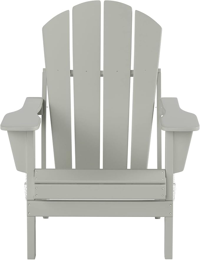 WO Home Furniture Adirondack Chairs Table Set of 3 PCS Outdoor Folding Chairs Coffee Table Weather/UV Resistant for Lawn - Photo 4