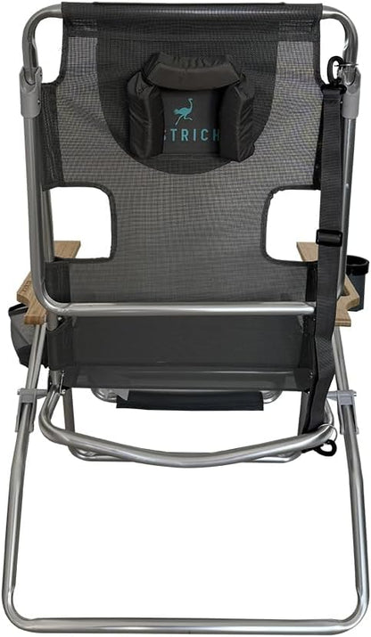 Ostrich Altitude 3N1 Lightweight Lawn Beach Reclining Lounge Chair w/Footrest, Outdoor Furniture for Patio, Balcony, Backyard, or Porch, Blue Stripe