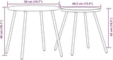 Garden Coffee Table Set of 2 Black Powder-Coated Steel Small Patio Side Table Coffee Tables for Lawn Backyard - Photo 2