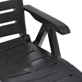 Outdoor Chaise Lounge Anthracite 42.5"x23.2" Foldable Adjustable Plastic Sun Lounger for Poolside Patio Garden Balcony - Photo 8