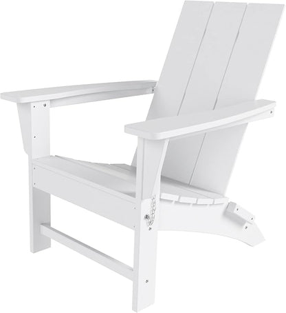 WestinTrends Ashore Modern Outdoor Folding Adirondack Chair, White