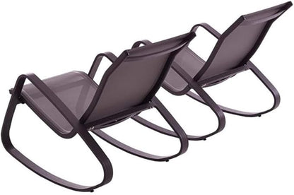 Modway EEI-3180-BLK-BLK-SET Traveler Rocking Lounge Chair Outdoor Patio Mesh Sling Set of 2, Black