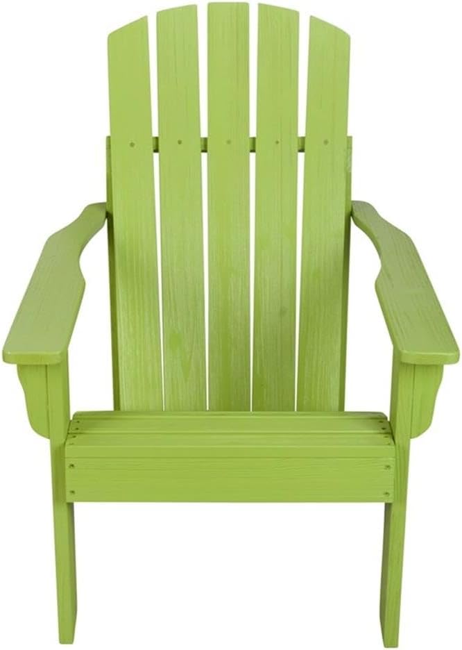 Pemberly Row Cedar Wood Patio Firepit Adirondack Chair, Green Finish, Kiln-Dried Moisture-Resistant Wood, Ergonomic Design, Wide Arms, Contoured Seat, 36.25" H x 34.25" W x 26.75" D Outdoor Seating