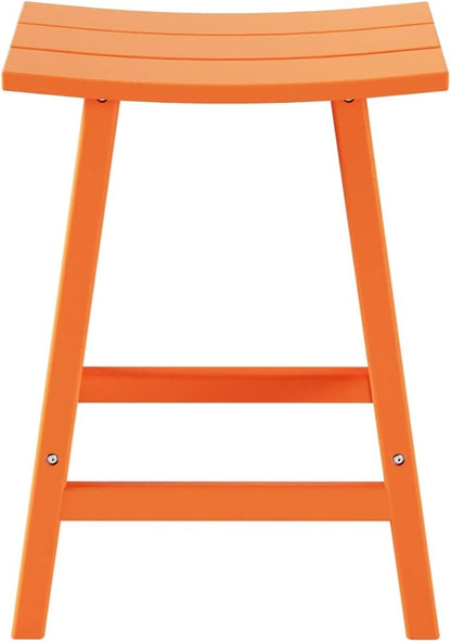 WestinTrends Malibu Malibu 24 Inch Counter High Saddle Stools (Set of 3), Orange