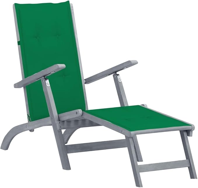 Patio Deck Chair outdoor chaise,outdoor lounge chairs set of 2,chaise lounge,lounge chairs for outside,pool lounge chairs,outdoor chaise lounge,with Footrest and Cushion Solid Acacia Wood