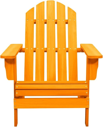 Chair Patio Chair Lawn Chairs Outdoor Chairs Weather Resistant for Patio Deck Garden,Backyard Deck Patio Adirondack Chair Solid Fir Wood Orange