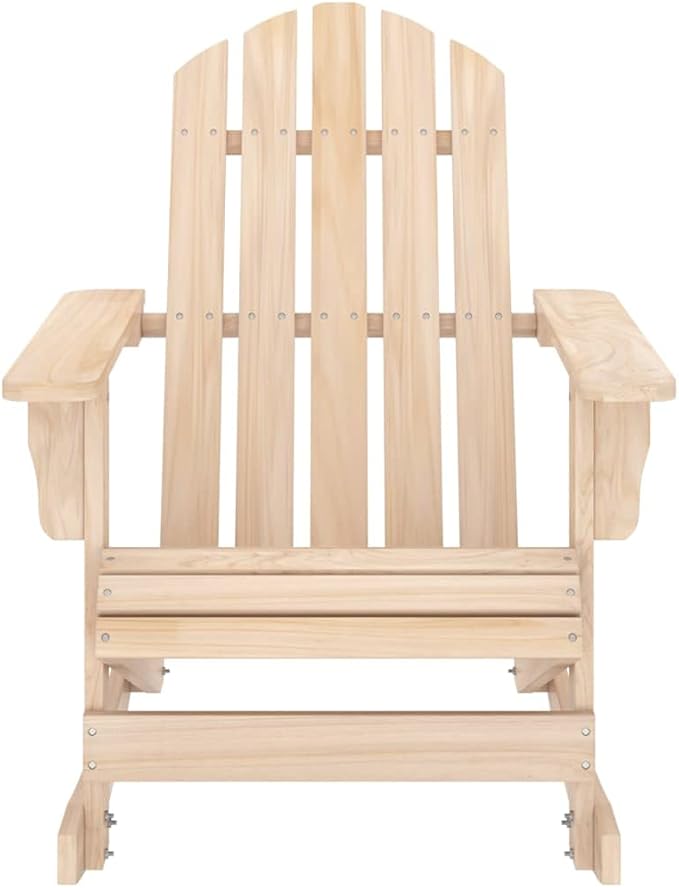 Brown Solid Fir Wood Medium Garden Adirondack Rocking Chair for Patio and Outdoor Relaxation with Weather-Resistant - Photo 3