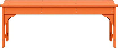 WestinTrends Malibu Outdoor Bench, All Weather Resistant Poly Lumber Backless Patio Garden Bench, Adirondack Curved Bench Seat for Comfort, Orange