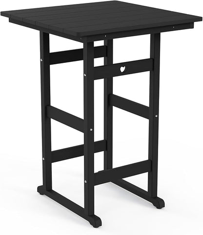 Patio Bar Table,Adirondack Table1 Pieces Set, Bar Height outdoor bar table Set of 1, Outdoor Bar Stools Set,Weather-Resistant Outdoor Furniture for Deck, Balcony, Poolside Easy Assembly, Black
