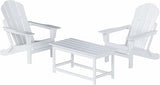 WO Home Furniture Adirondack Chairs Table Set of 3 PCS Outdoor Folding Chairs Coffee Table Weather/UV Resistant for Lawn - Photo 1