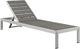 Modway EEI-4502-SLV-TRQ Shore Outdoor Patio Aluminum Chaise with Cushions, Silver Turquoise - Photo 5