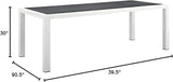 Modway Stance 91" Outdoor Patio Modern Spray Stone Glass Aluminum Dining Table in White Gray - Photo 3