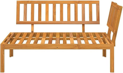Pallet Sofa Natural Wood Solid Acacia Wood Medium Modular Outdoor Furniture Outdoor Couch Poolside Lounge Furniture Backyard Seating Ensemble for Deck Balcony Patio Garden