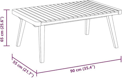 Dark Gray Solid Acacia Wood Medium Modular Garden Lounge Set 2 Piece, Weather-Resistant Outdoor Furniture with Comfortable Cushions for Patio, Flexible Seating Arrangement