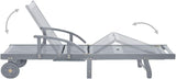 vidaXL Acacia Wood Sun Lounger with Wheels - Photo 4