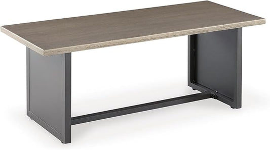 Signature Design by Ashley Bree Zee Contemporary Aluminum Outdoor End Table, Light Brown & Gray