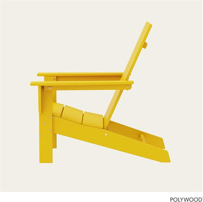 POLYWOOD Contemporary Modern Oversized Adirondack Chair in Lemon