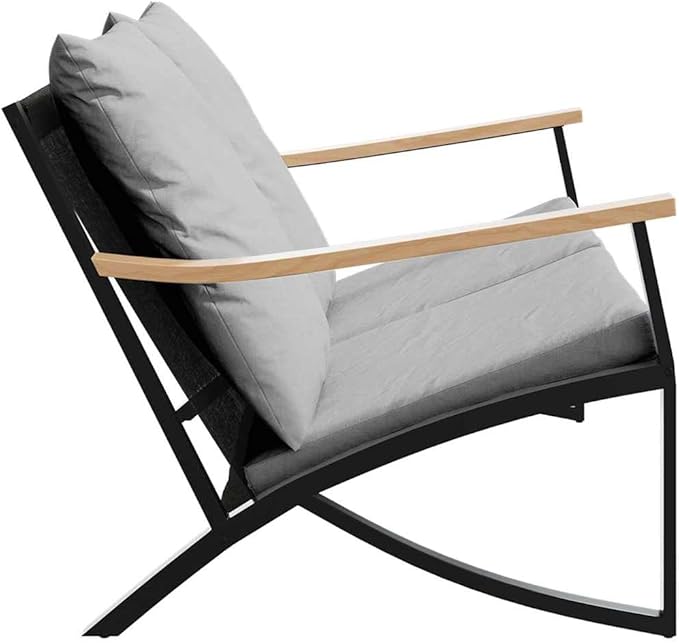 Garden Bench Black Anthracite Outdoor Furniture Set Modern Comfortable for Outdoor Garden Balcony Patio