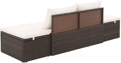 Patio Bed,Pool Lounge Chairs,Outdoor Chaise Lounge,Patio Lounge Chair,Outdoor Furniture,Outdoor Garden Chair,for Pool Side,Balcony,Beach,Yard,Brown 76.8"x23.6" Poly Rattan
