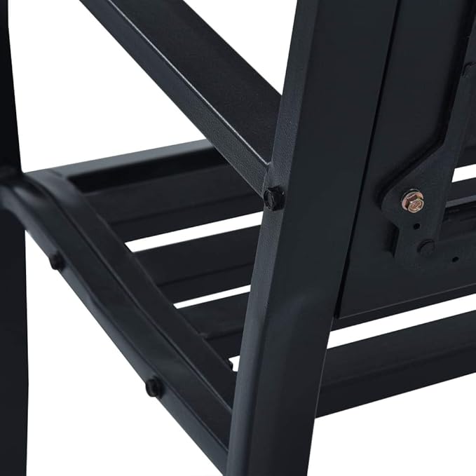 Patio Bench Black 47.2" Steel Outdoor Benches Garden Benches Patio Benches Bench with Backrest Metal Outdoor Furniture Metal Patio Furniture