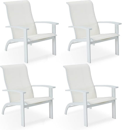 DIFY Patio Adirondack Chair Set of 4,Outdoor Adirondack Chair Weather Resistant for Backyard,Pool Deck and Beach,White