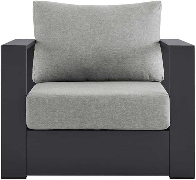 Modway Tahoe Aluminum Outdoor Patio Armchair in Gray Gray - Photo 3
