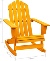 Orange Solid Fir Wood Medium Ergonomic Adirondack Garden Rocking Chair for Patio and Outdoor Relaxation with UV - Photo 2