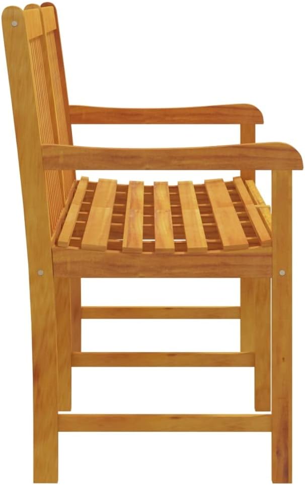 Garden Bench Natural Brown Solid Acacia Wood, 59.1 Inch Outdoor Seating for 3, Durable Patio Furniture, Weatherproof Porch Bench Bench Seating
