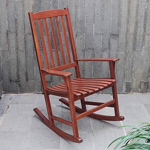 Cambridge Casual Solid Wood Bentley Porch Rocking Chair, Brown