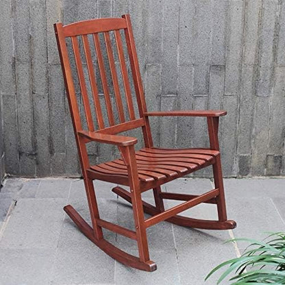 Cambridge Casual Solid Wood Bentley Porch Rocking Chair, Brown