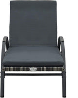 Sun Lounger Anthracite PE Rattan, 78.7 in Long, 25.6 in Wide, Adjustable Outdoor Chaise Lounge Chair with Wheels - Photo 6