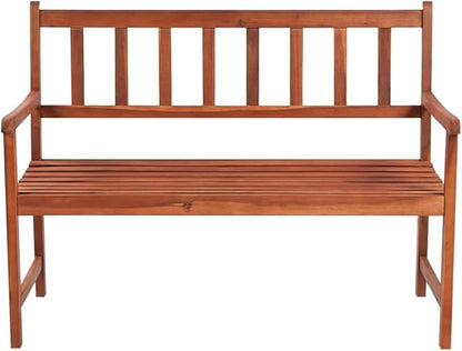 Garden Bench Porch Benches Outdoor Patio Bench with Cushion 47.2" Solid Acacia Wood