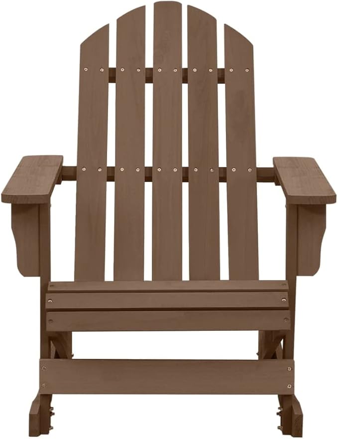 Vintage Garden Rocking Chair Natural Brown Hardwood Pine Medium Outdoor Furniture with Ergonomic Armrests and Backrest - Photo 3