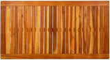 Outdoor Coffee Table Acacia Wood 43"x24" Brown Rectangular Slatted Patio Dining Table Weather Resistant for Garden - Photo 5