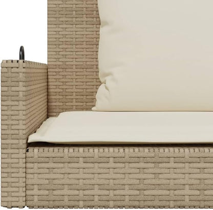 Swing Bench Beige PE Rattan Powder-Coated Steel Standard Outdoor Relaxation Modern Design Comfortable Seating for Garden Patio