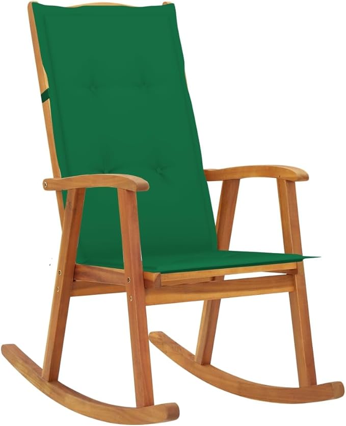 vidaXL Rocking Chair - Indoor/Outdoor Furniture with Cushions, Durable Solid Acacia Wood Construction - Photo 1