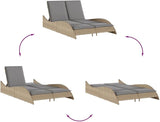 Outdoor Chaise Lounge 80.7"x44.9" Beige PE Rattan Patio Lounge Chair w/Adjustable Backrest & Cushions - Photo 8