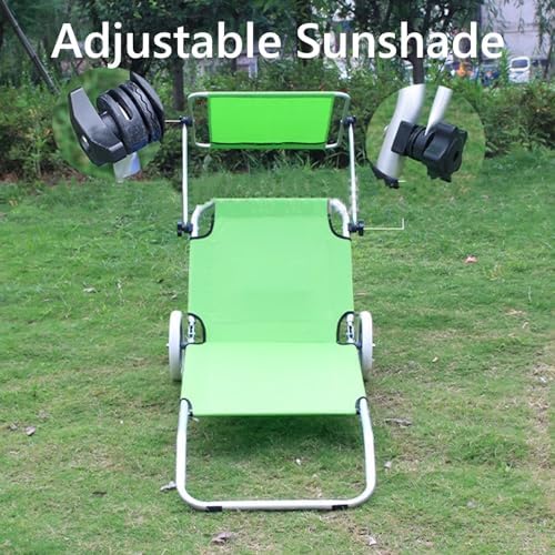 Beach Chair with Canopy Shade, Foldable, Easy to Move, Good Load Bearing, Fabric, Sun Chairs Loungers, for Patio, Beach - Photo 4