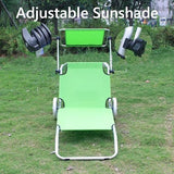 Beach Chair with Canopy Shade, Foldable, Easy to Move, Good Load Bearing, Fabric, Sun Chairs Loungers, for Patio, Beach - Photo 4