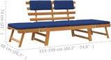 Patio Bench with Cushions, Bench with Backrest, Garden Bench, Park Bench for Patio, Garden, Yard, Lawn - Photo 2