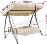 Outdoor Garden Swing Seat with Canopy, Convertible Bench Chair for Patio Porch Backyard - Photo 3